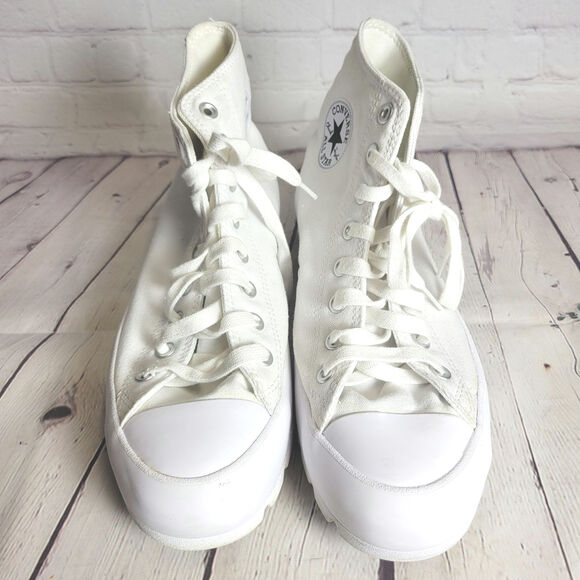 Converse Chuck Taylor All Star Lugged High White Platform Shoes Womens Size 11 - Picture 5 of 9